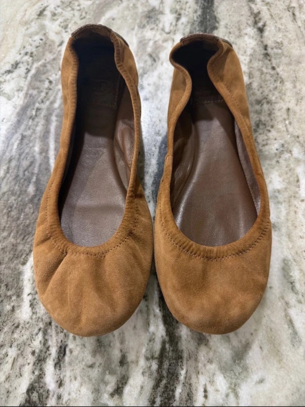 Tory Burch Tan Suede Ballet Flats
